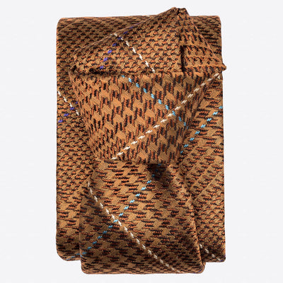 Copper Prince of Wales Designer Silk Tie