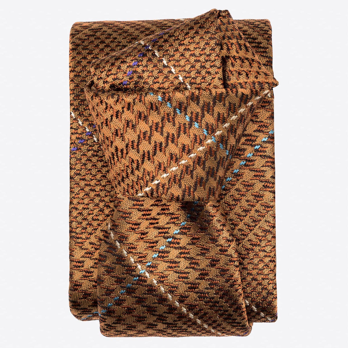 Copper Prince of Wales Designer Silk Tie