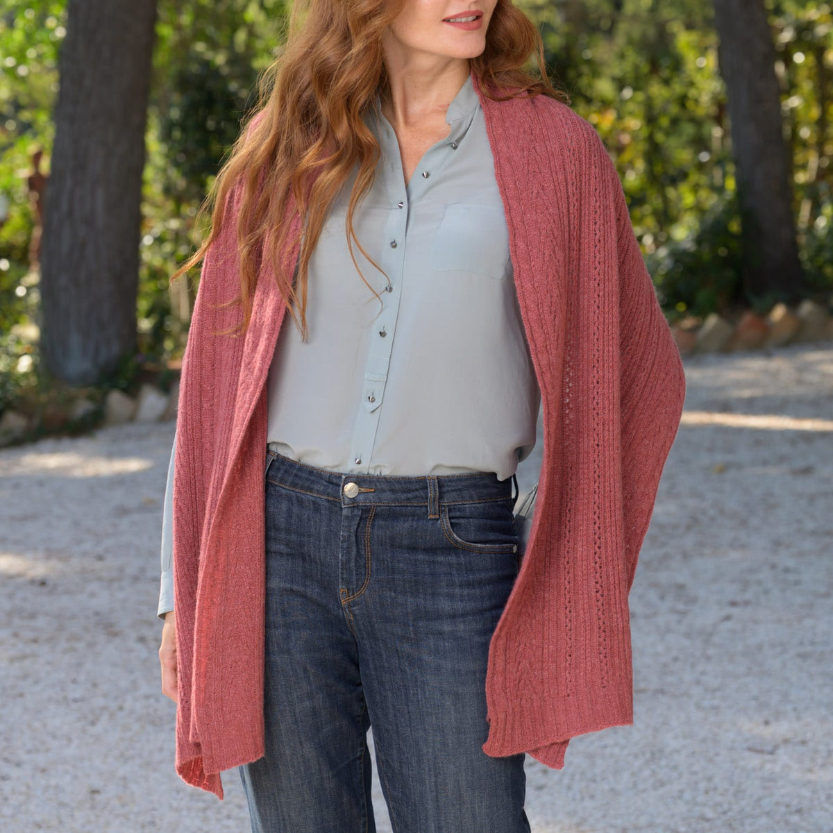 
Coral Pink Pure Italian Cashmere Scarf
