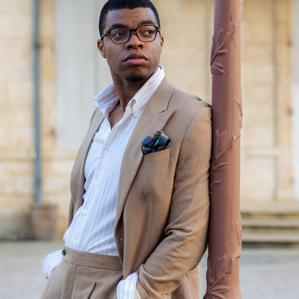 Double Sided Blue Silk Pocket Square