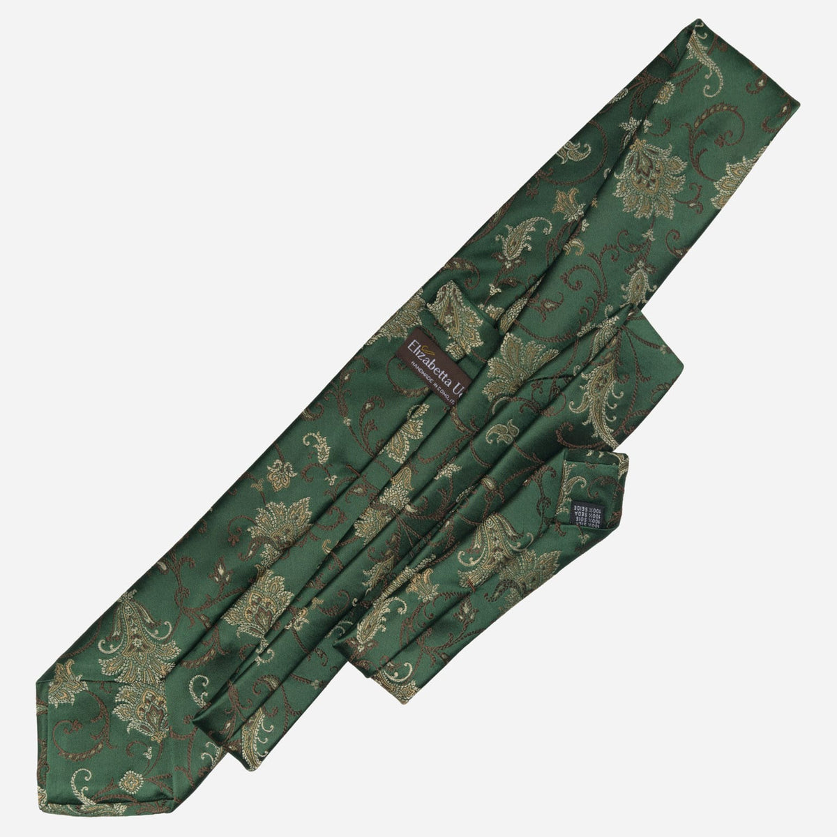 Emerald Green Handmade Floral Silk Tie