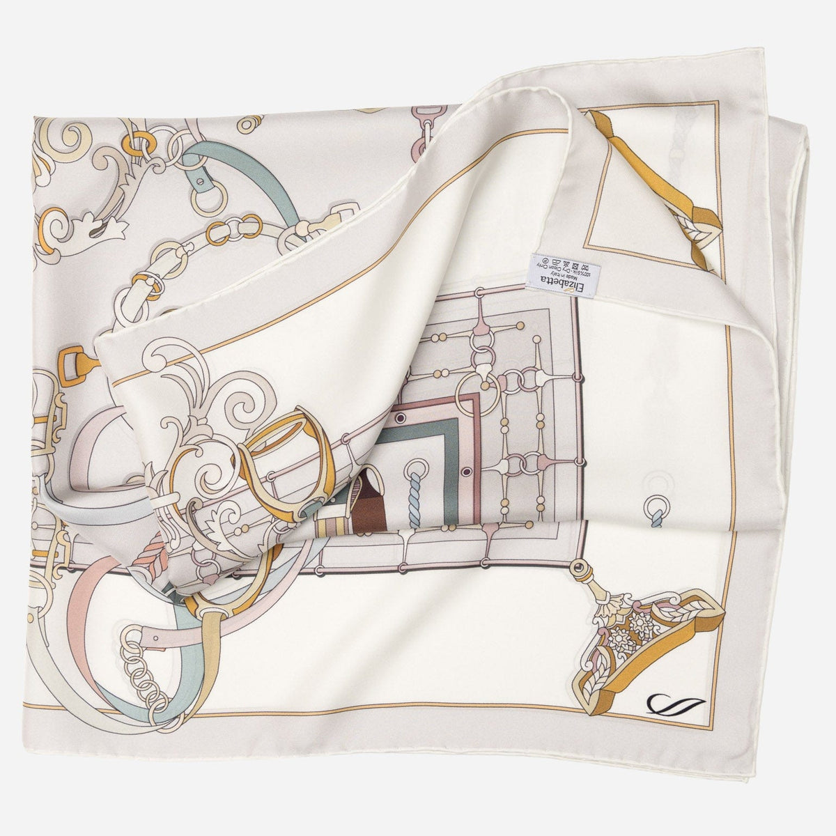 Women's Italian Silk Square Scarf - Pearl