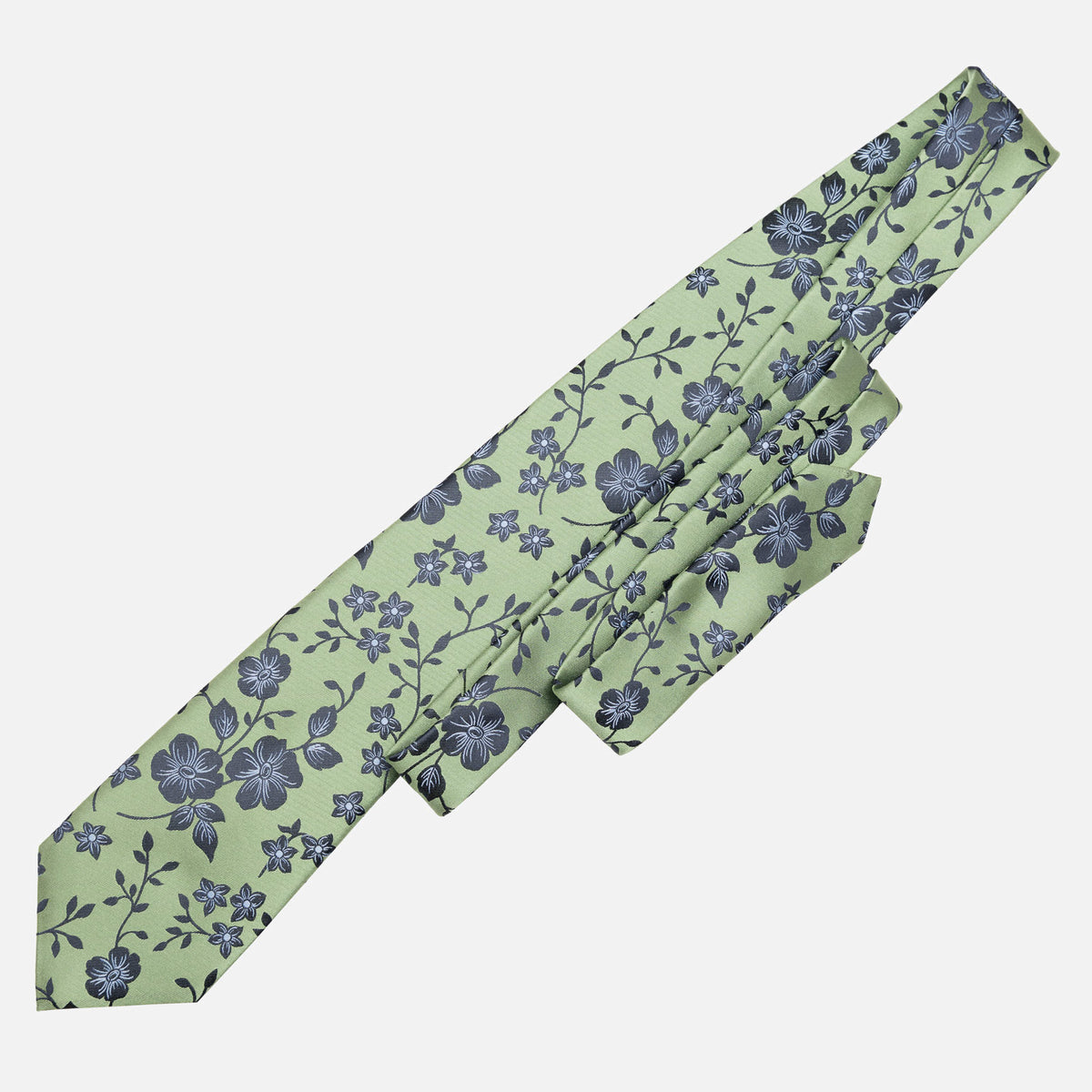 Green Floral Italian Silk Jacquard Tie