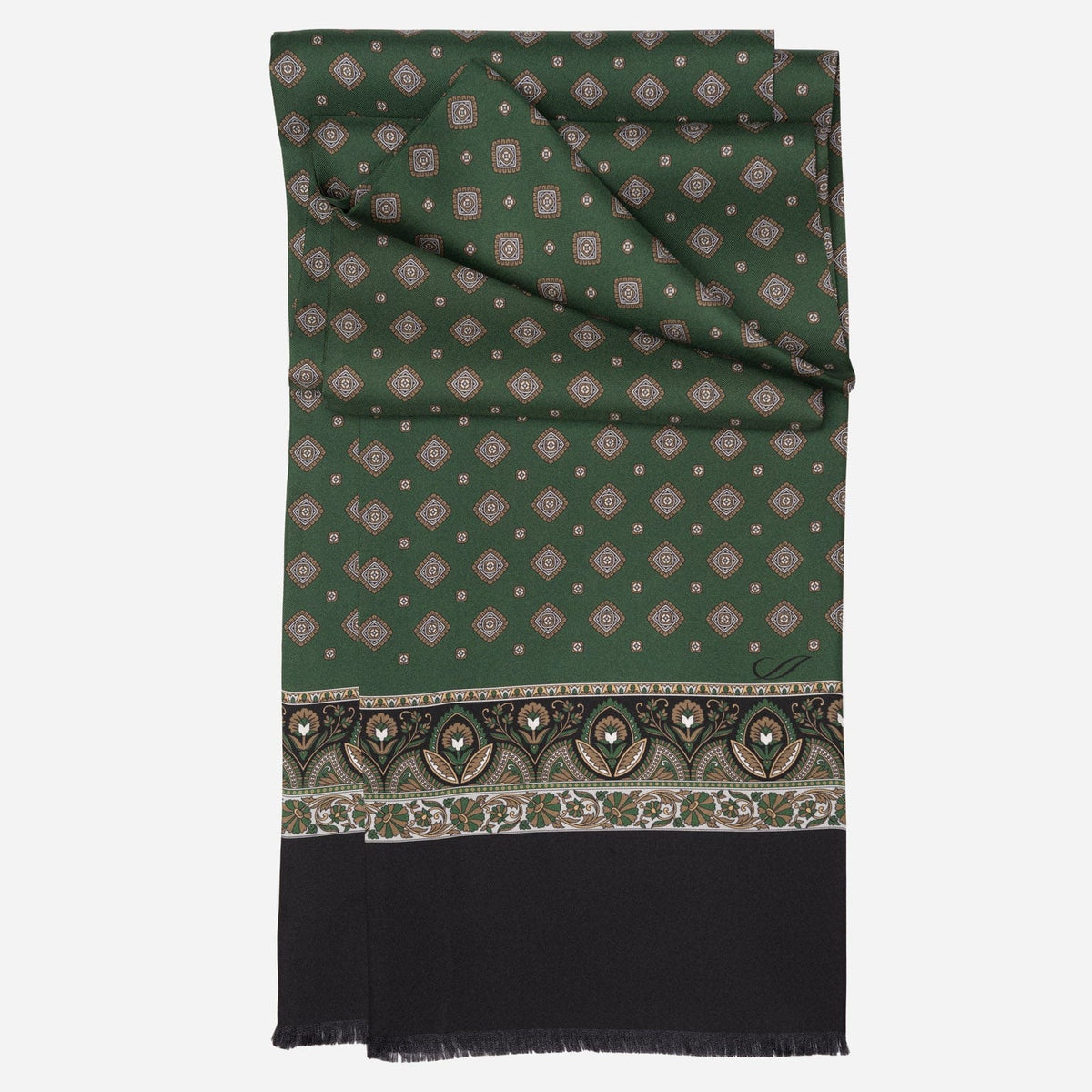 Italian Designer Men's Greeen Silk Scarf