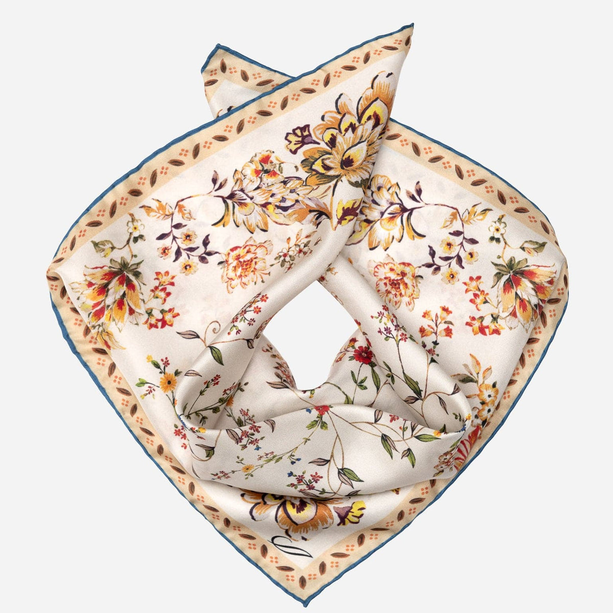 Women's Silk Bandana Gold Floral