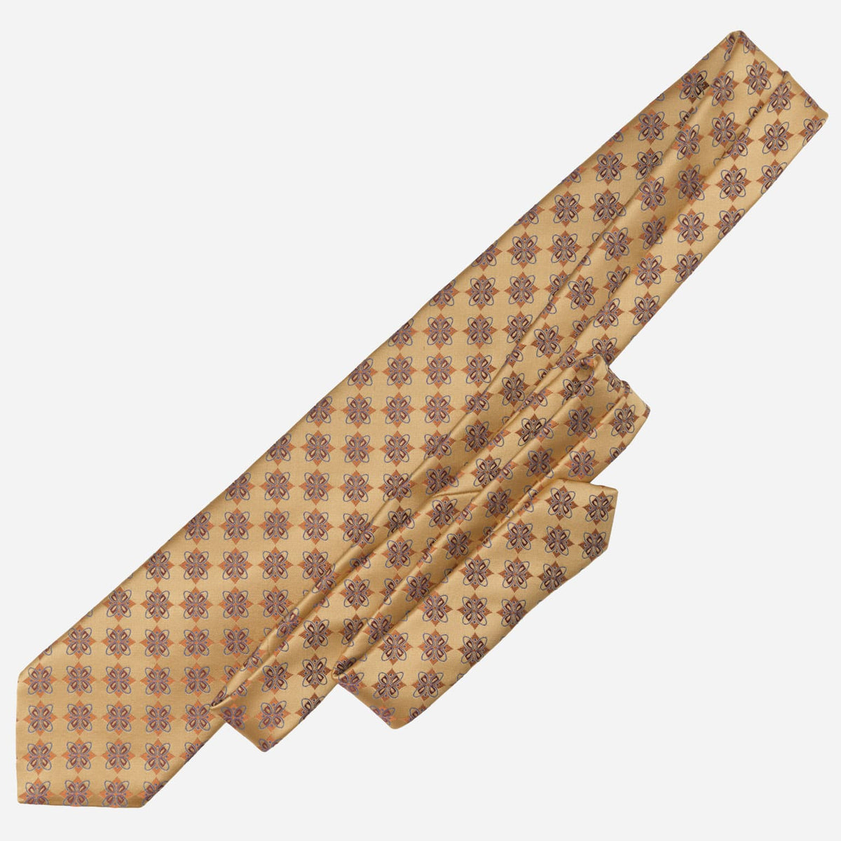 Gold Italian Designer Handmade Silk Tie