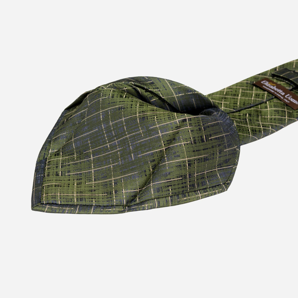 Handmade Italian Designer Green Silk Tie