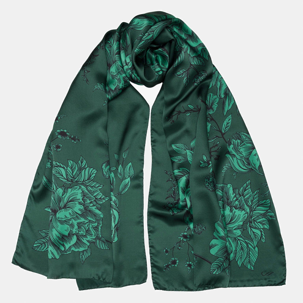 best-green-floral-silk-satin-