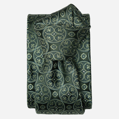 Green Italian Designer Silk Tie