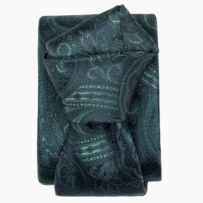 Green Paisley Italian Silk Jacquard Tie