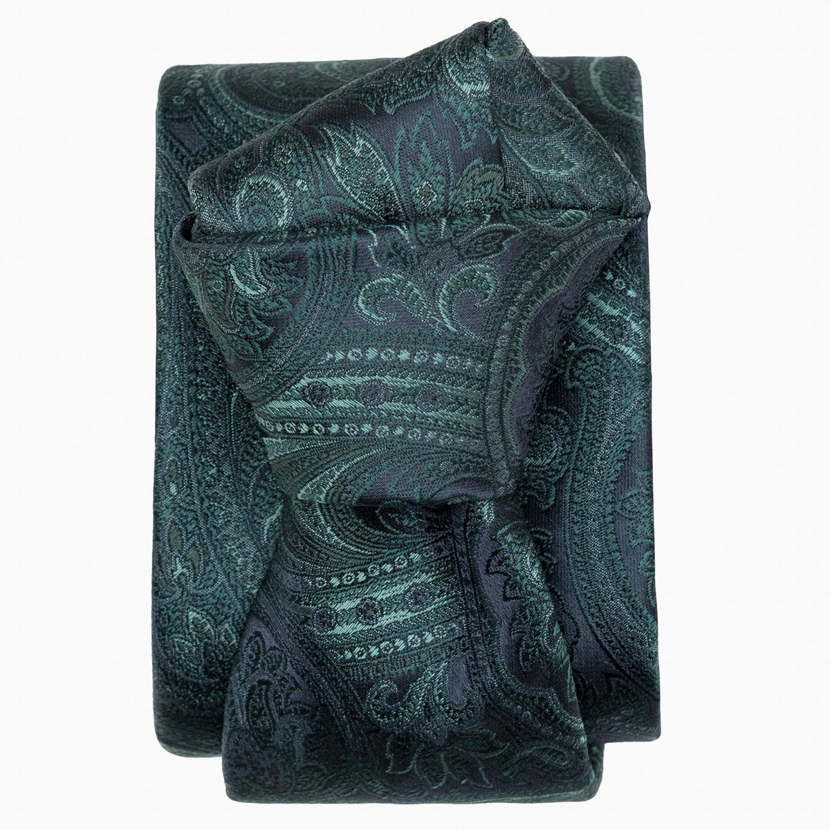 Green Paisley Italian Silk Jacquard Tie