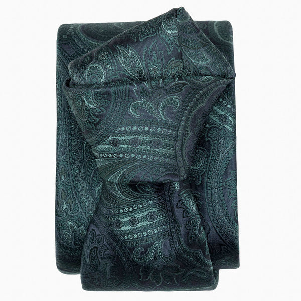 Green Paisley Italian Silk Jacquard Tie