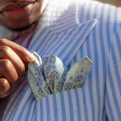 double sided mint green pocket square