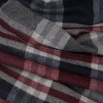 Burgundy Plaid Wool Cashmere Scarf