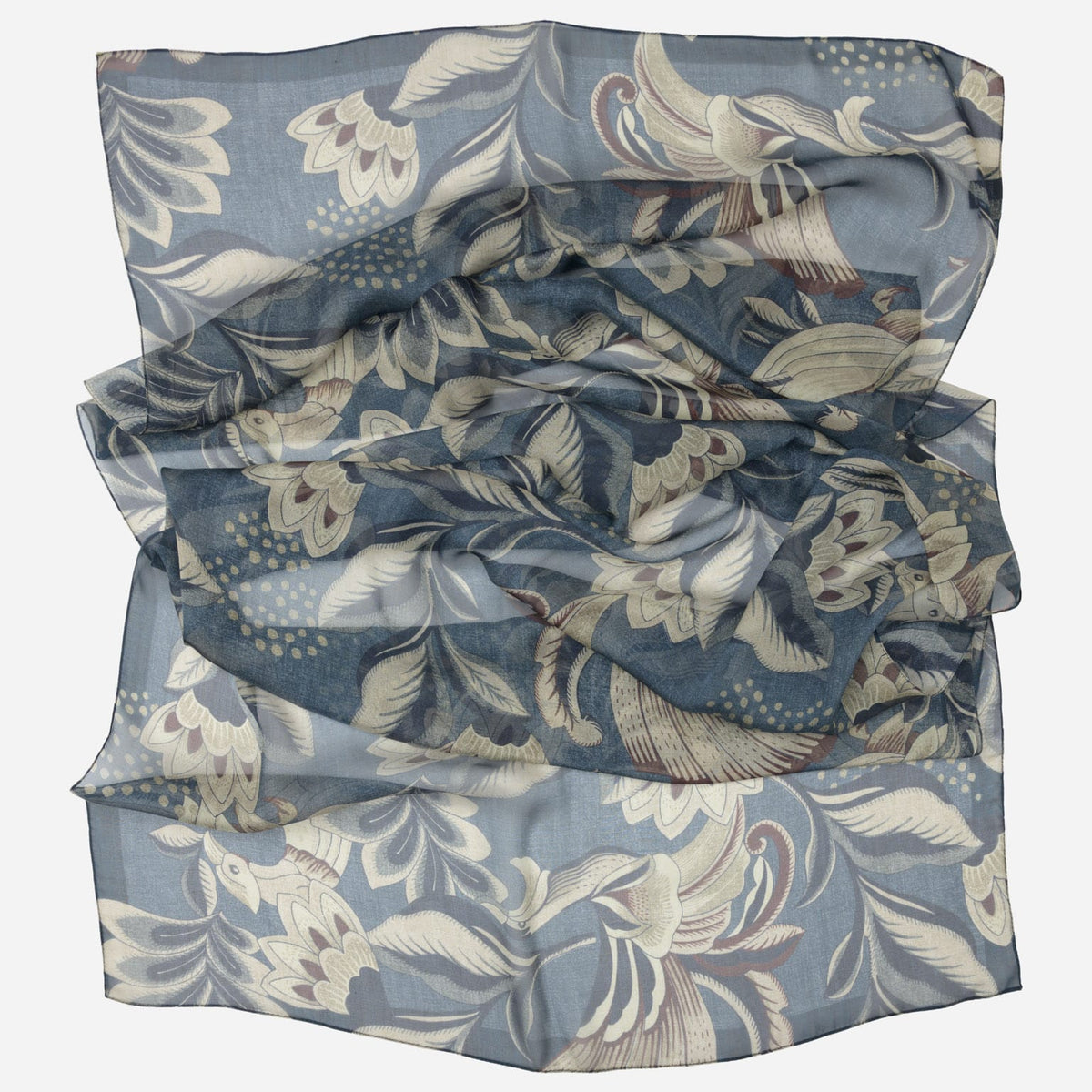 Designer Italian Silk Scarf - Blue