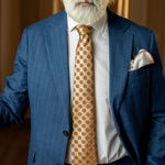 Gold Italian Designer Handmade Silk Tie