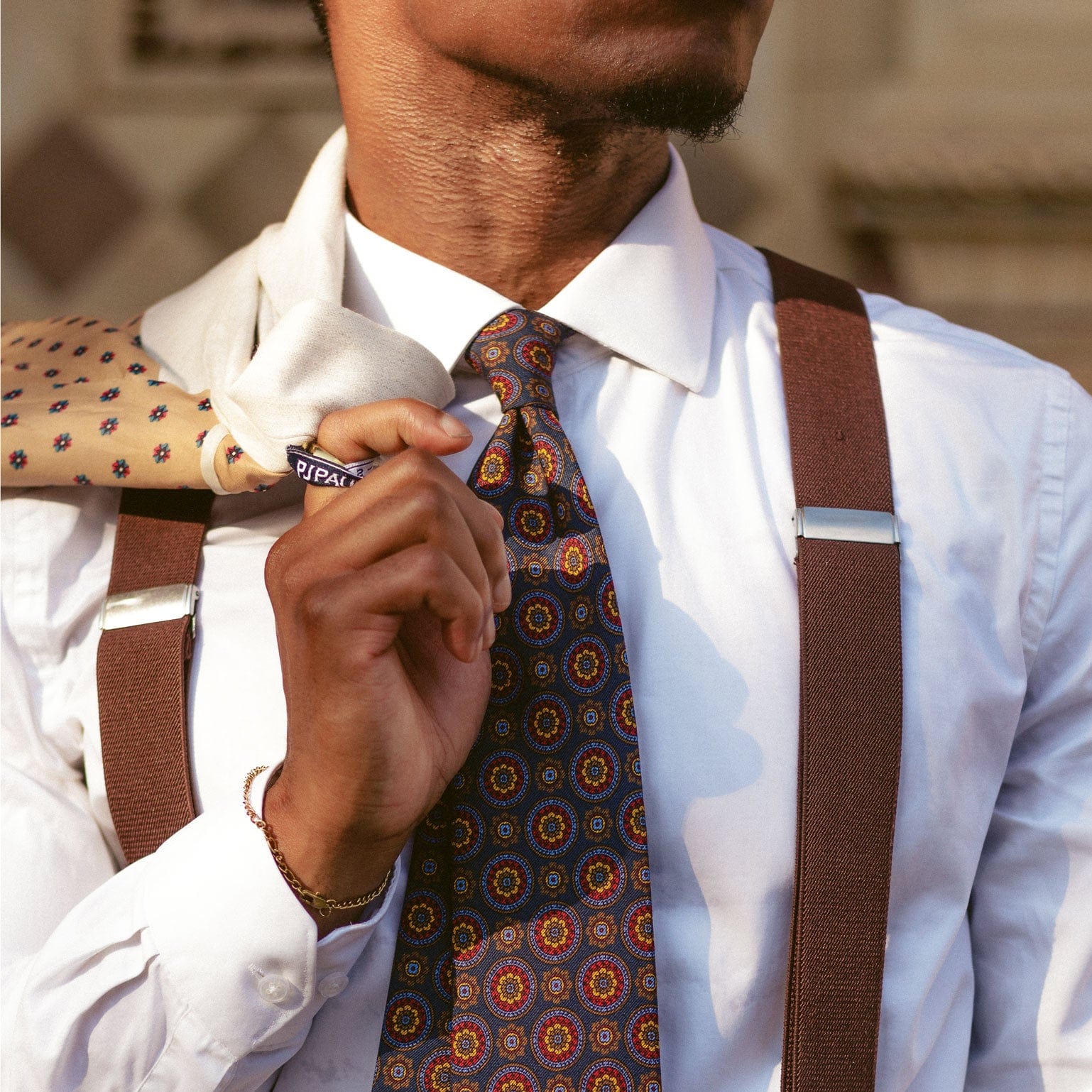 Navy Handmade Italian Silk and Wool Tie