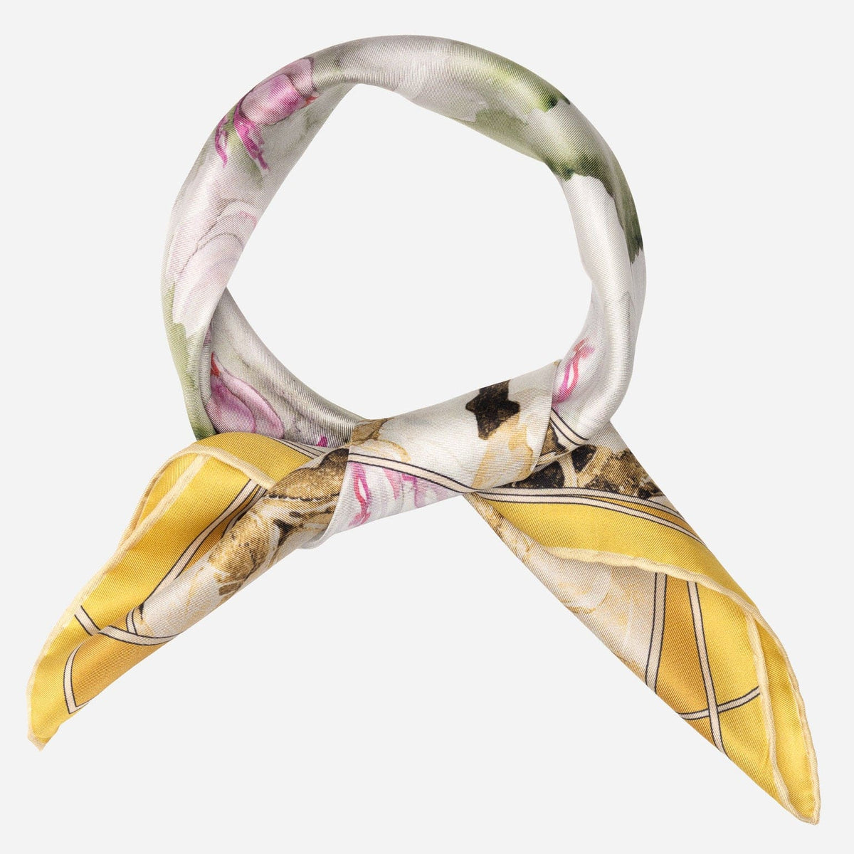 Women's Silk Bandana Floral Gold