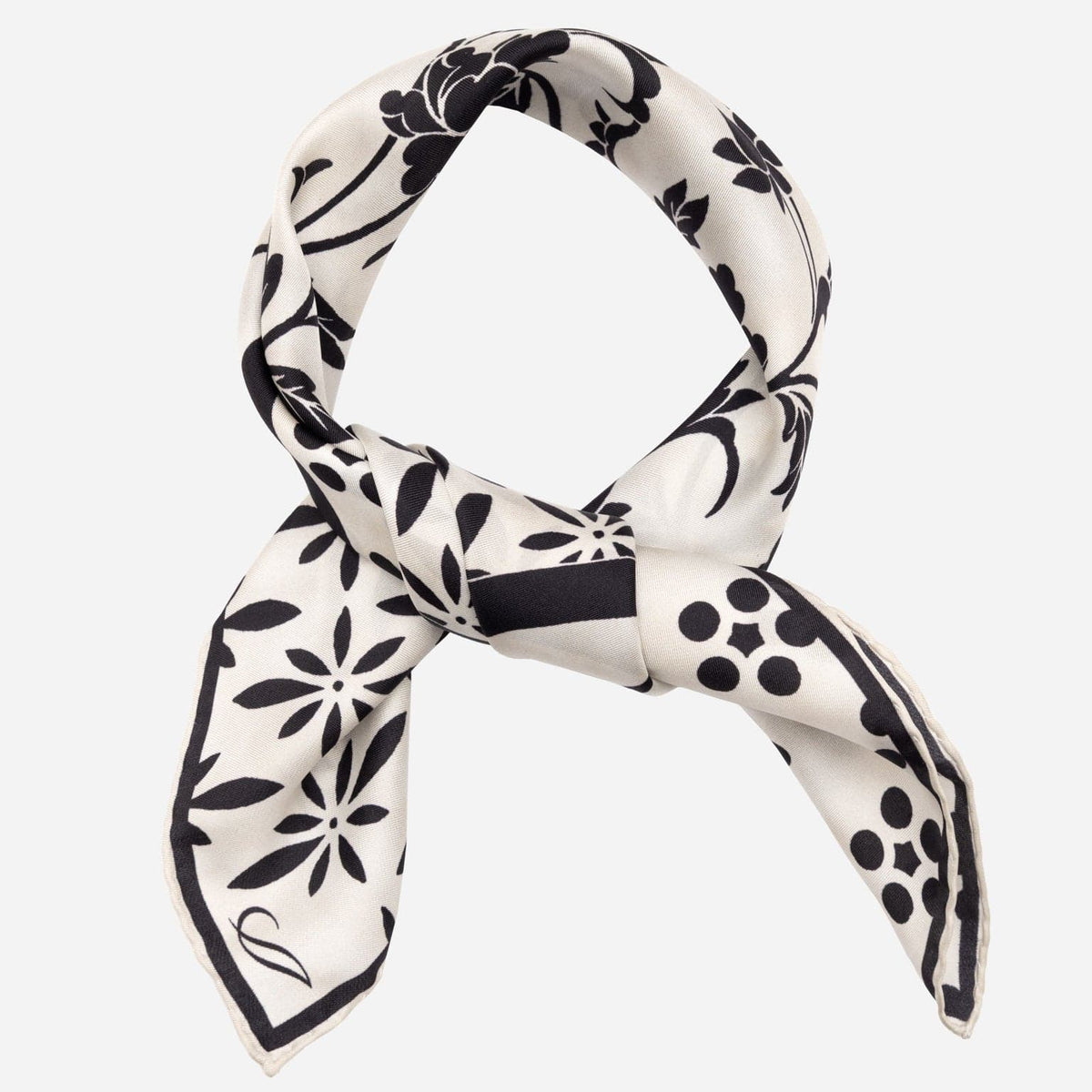 Black Italian Silk Bandana for Women