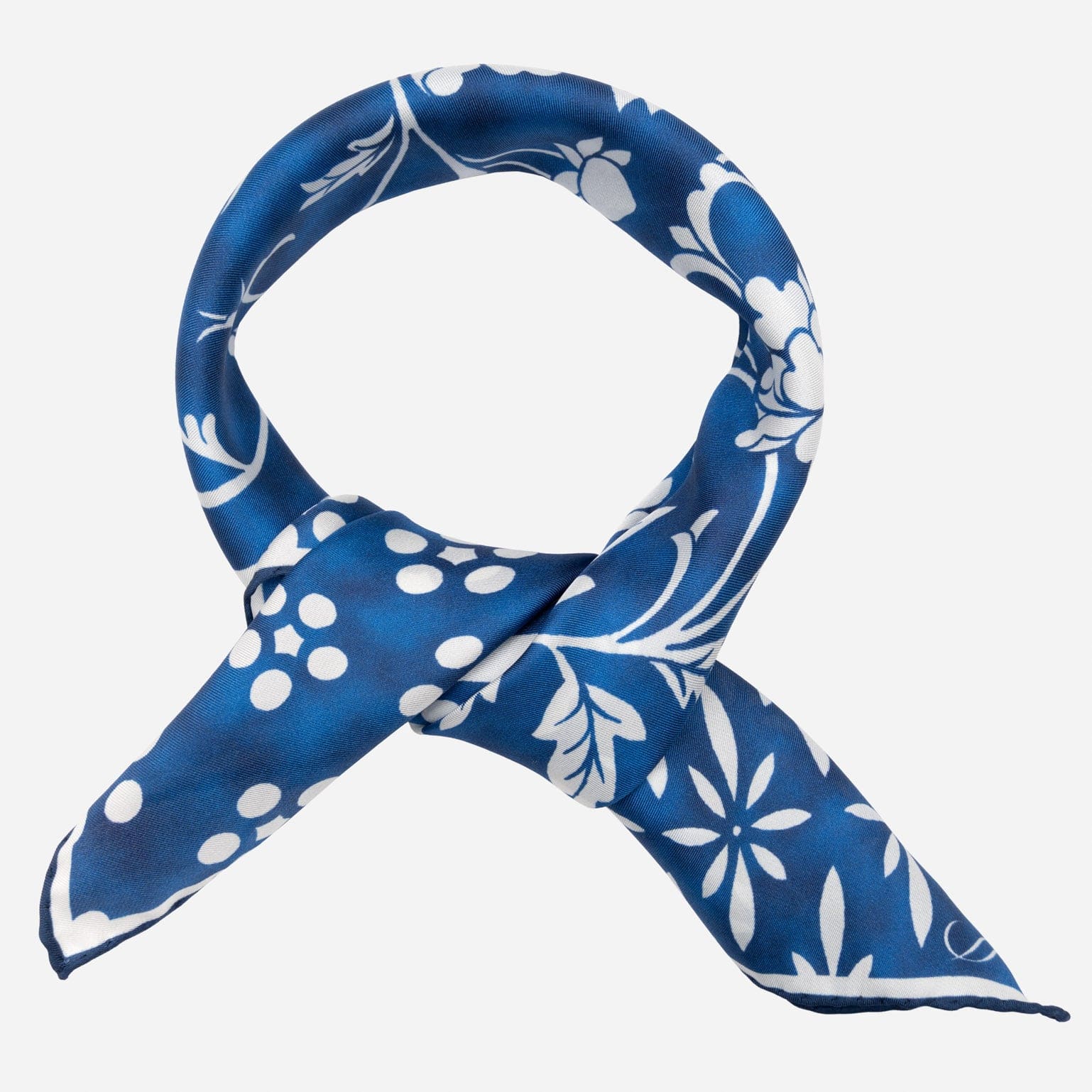 Blue Italian Silk Bandana for Women