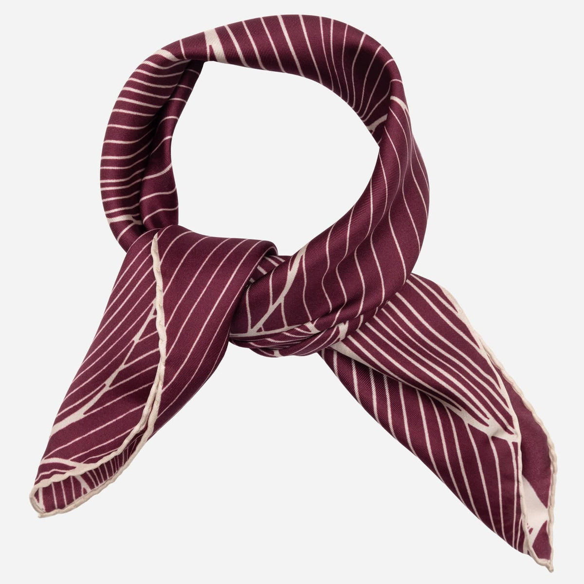 Burgundy Floral Italian Silk Bandana