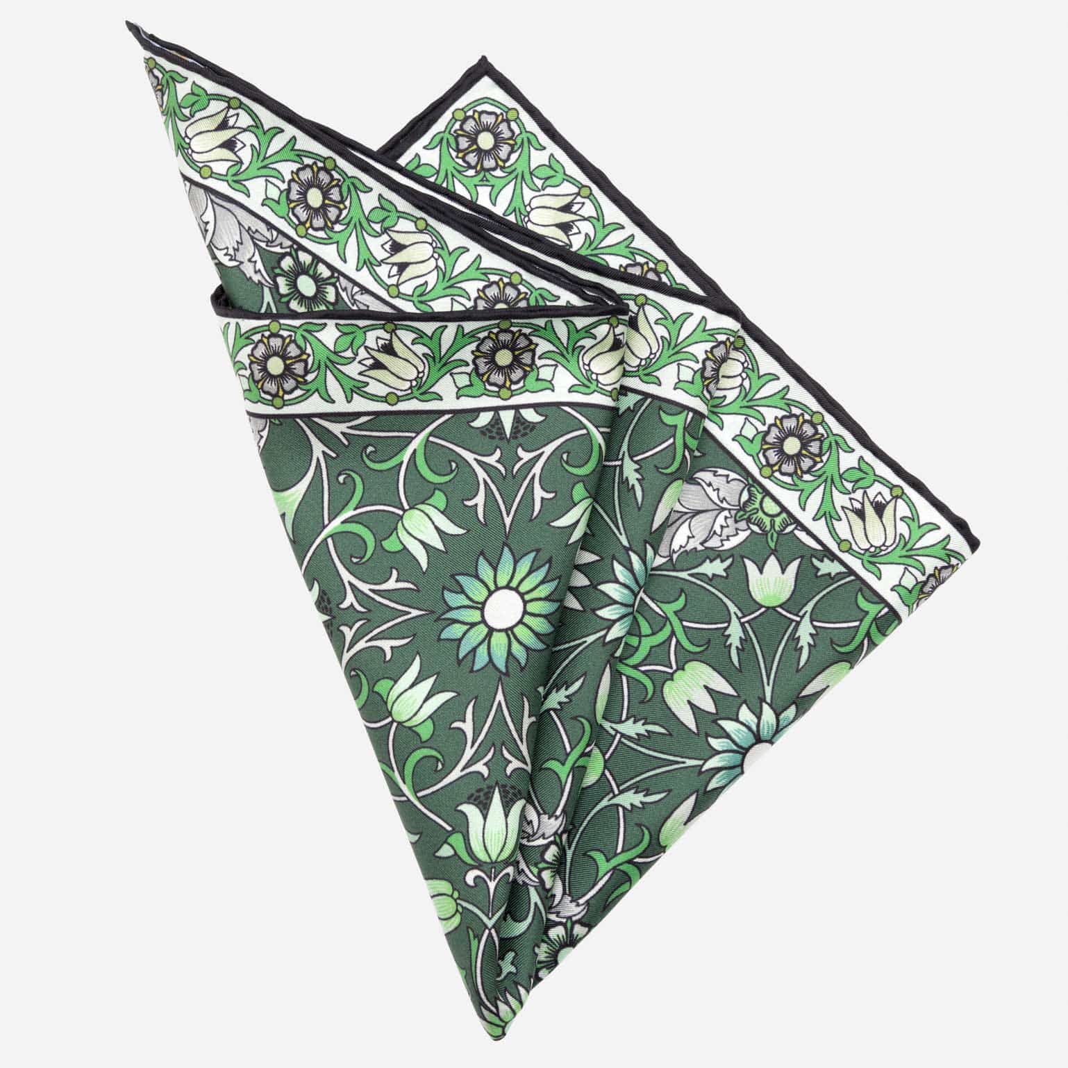 Luxury handmade Italian silk pocket square hand rolled