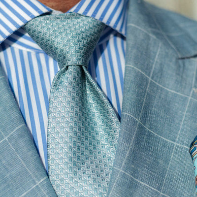Men's Designer Italian Silk Tie Aqua
