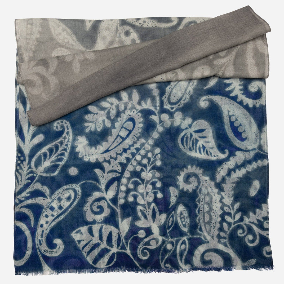 Italian Designer Wool Scarf - Light Blue