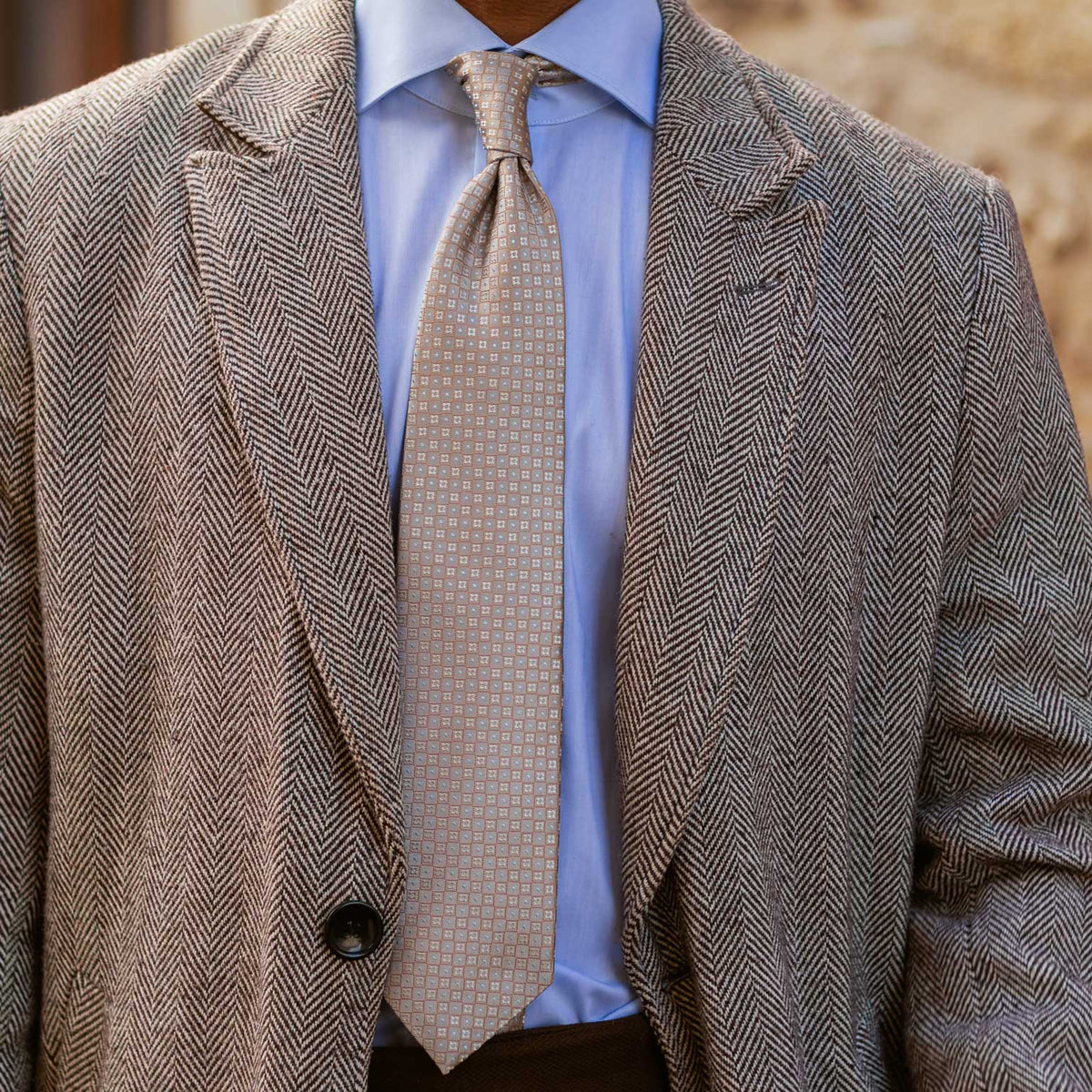 
Men's luxury designer woven silk tie made in Italy