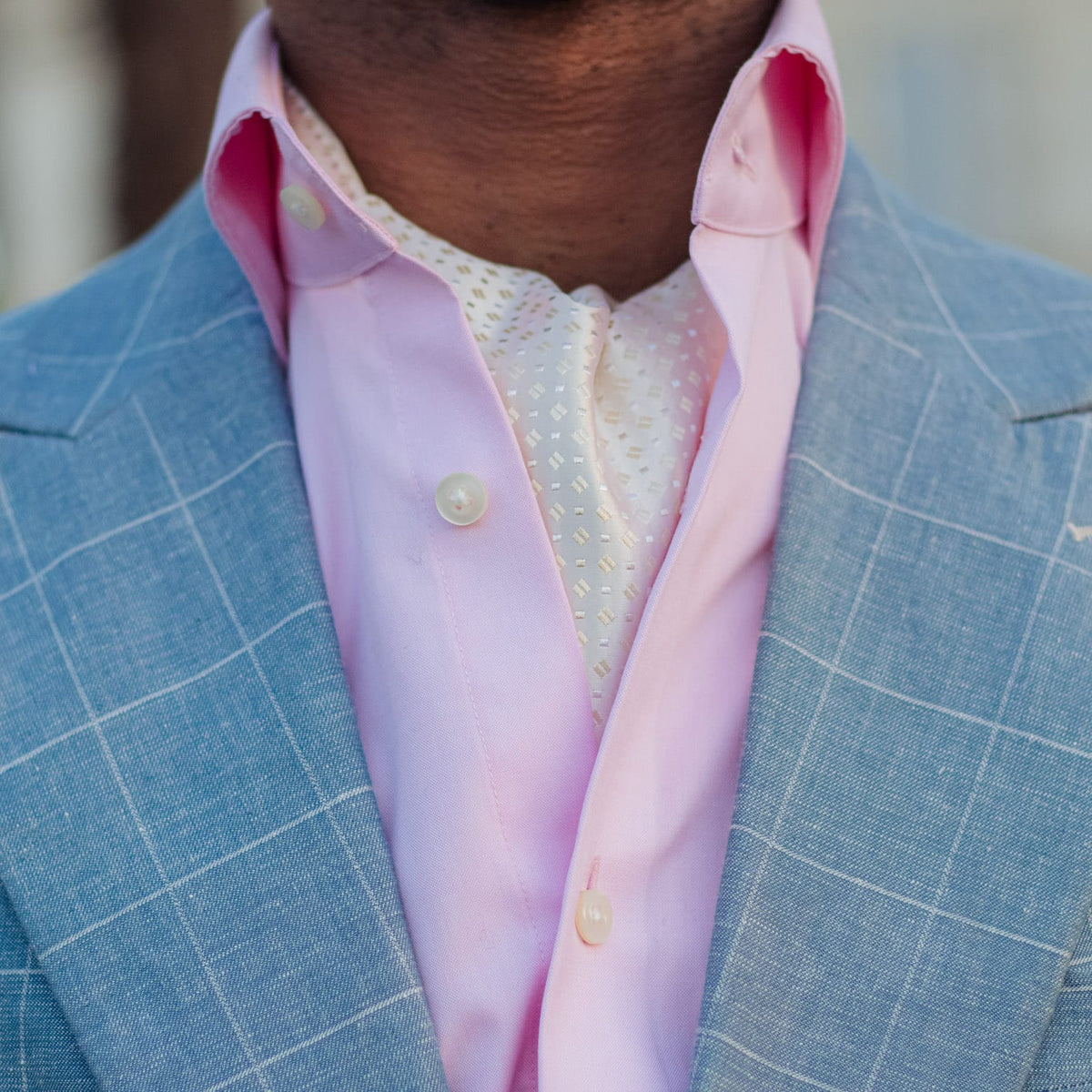 Champagne Italian Silk Ascot Tie