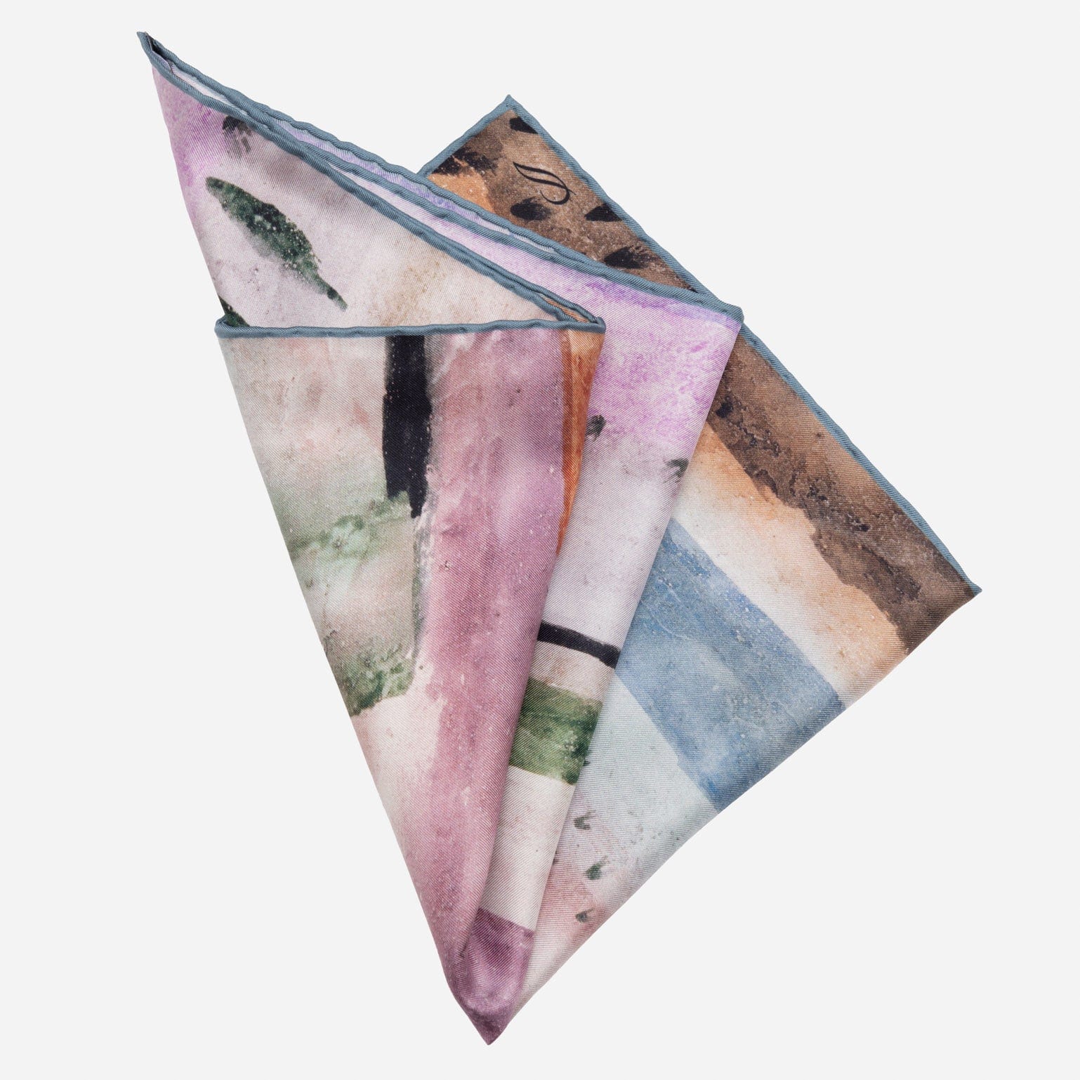 Luxury handmade Italian silk pocket square hand rolled