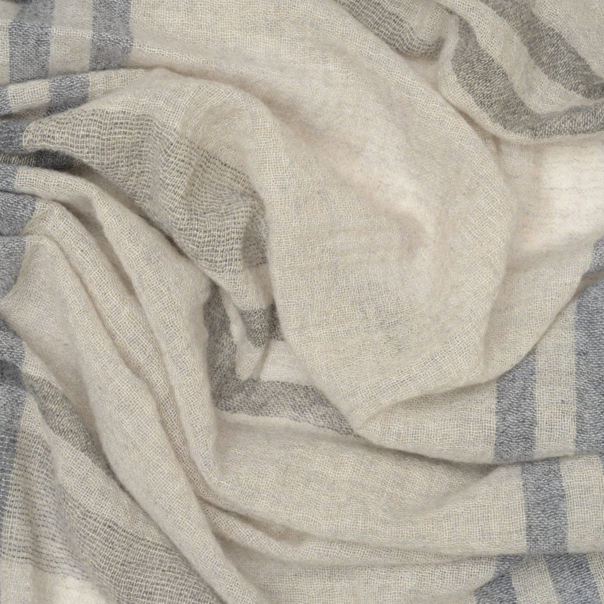 Beige Plaid 100% Italian Cashmere Scarf