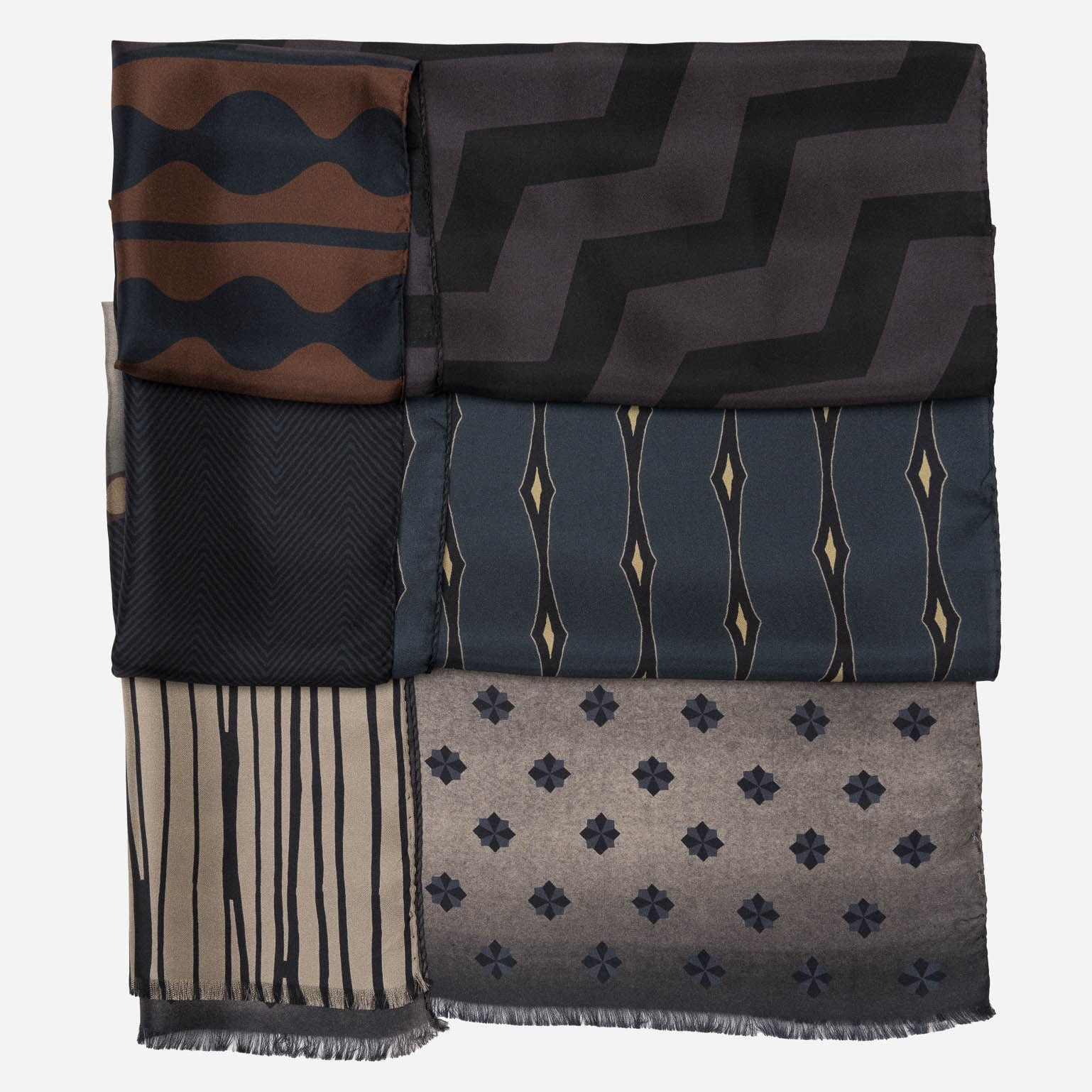 Luxury modern print Italian silk fashion scarf