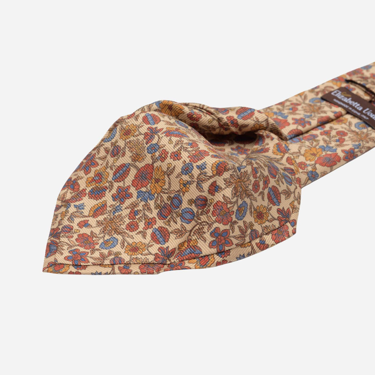 Beige Floral Madder Silk Tie