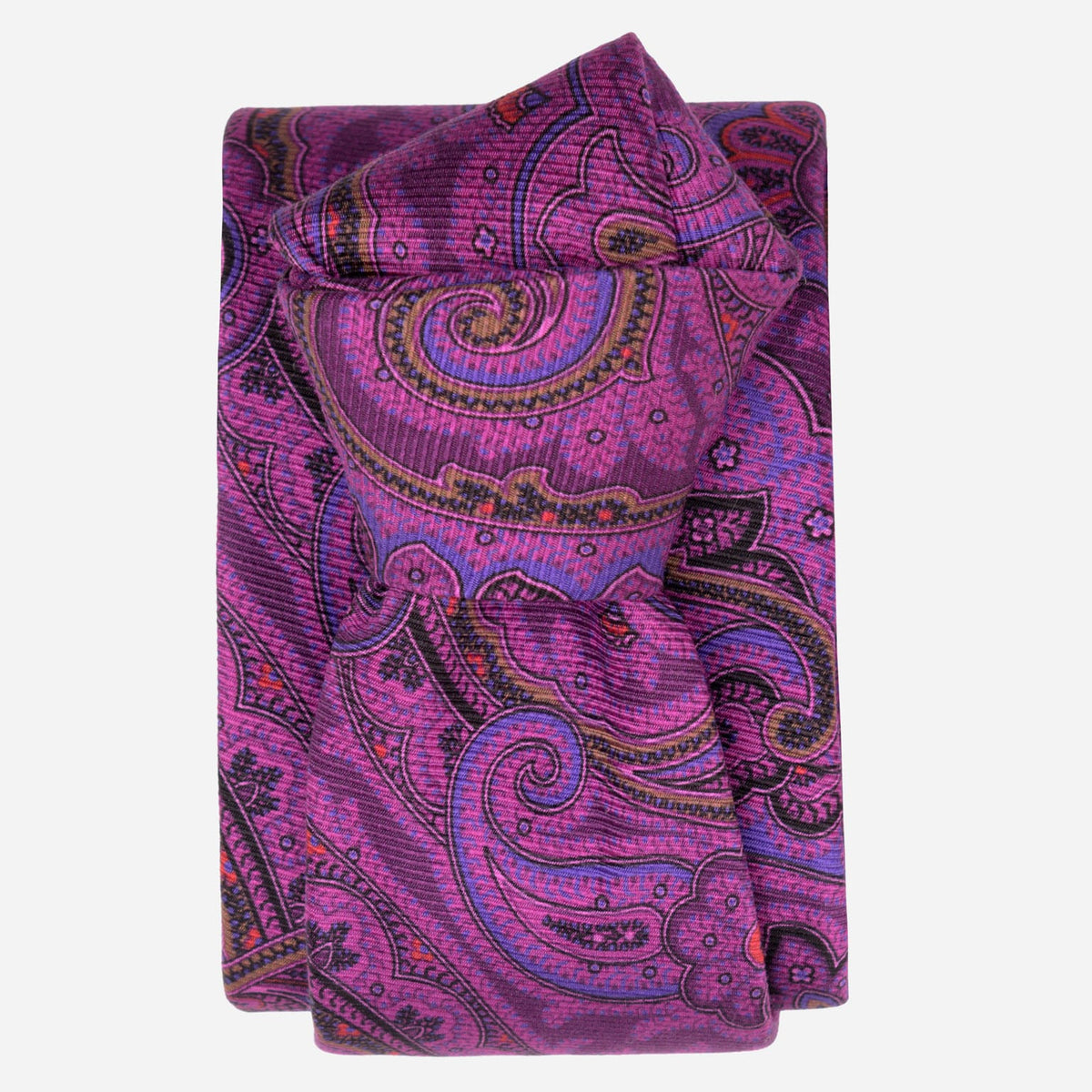 Magenta Paisley Handmade Italian Silk Tie