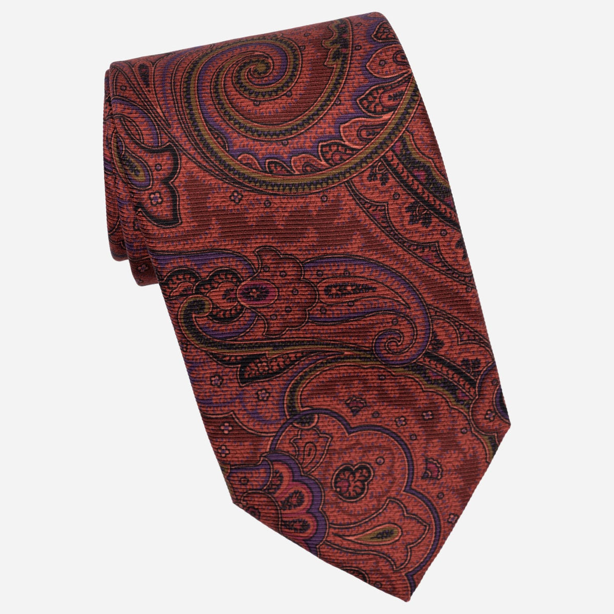 Tuscan Red Paisley Italian Silk Tie