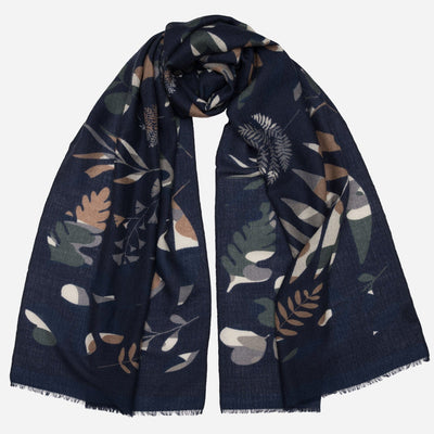 Navy Lightweight Italian Wool Scarf