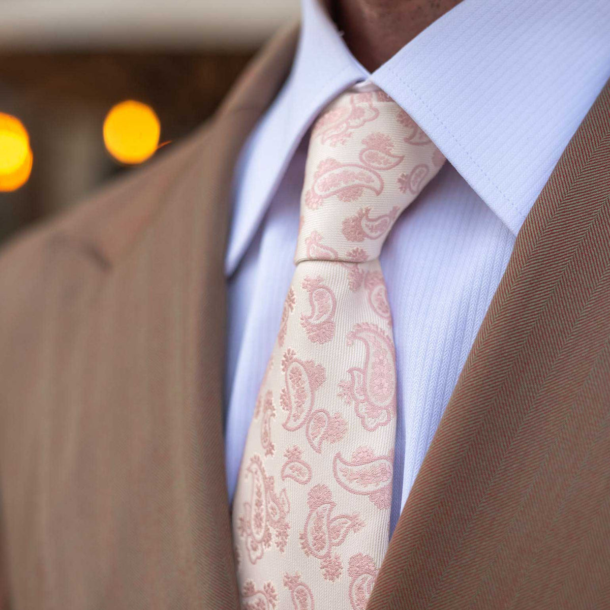 Pink Paisley Italian Designer Silk Tie