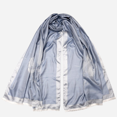 Sky Blue Silk Evening Shawl