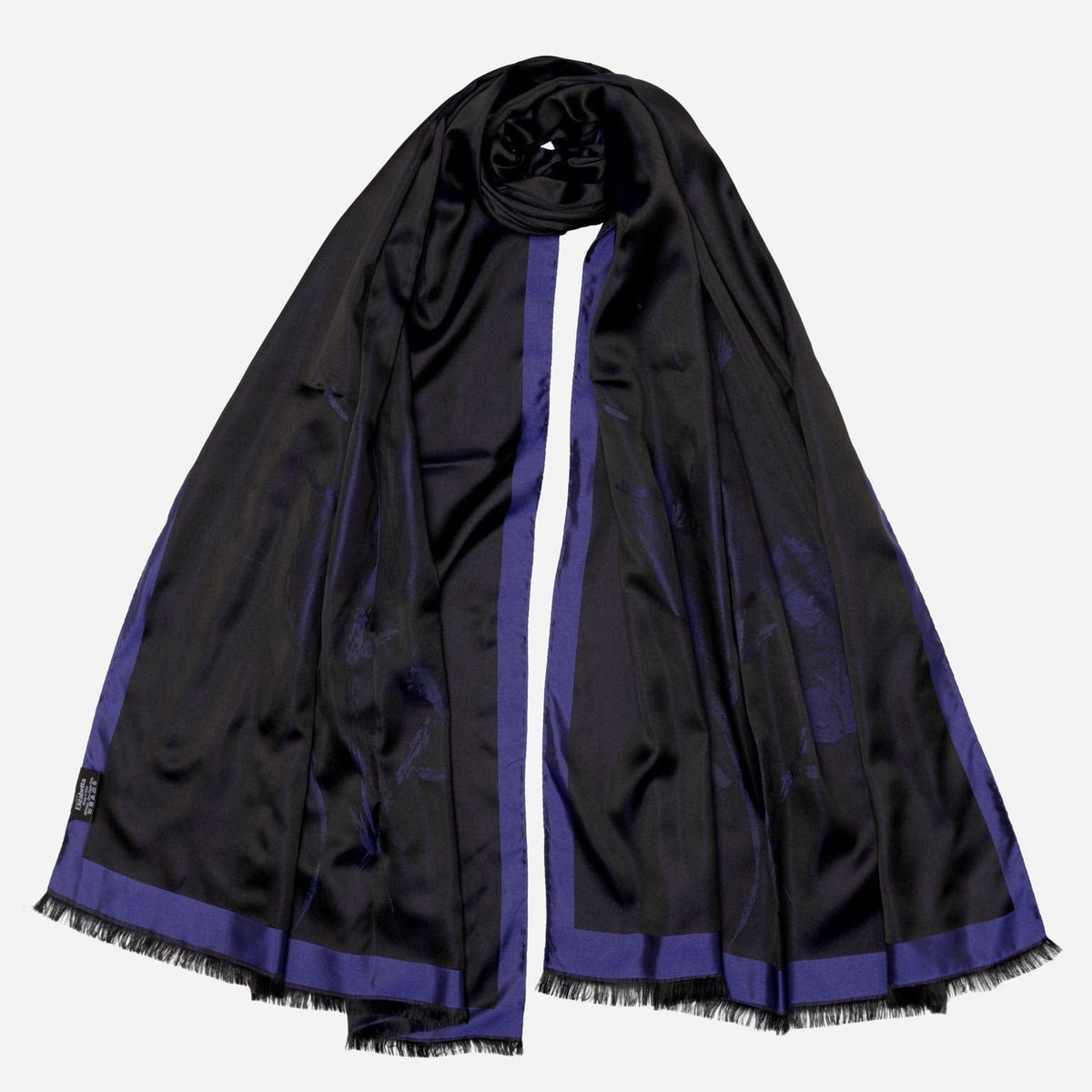 Sapphire Italian Silk Satin Shawl