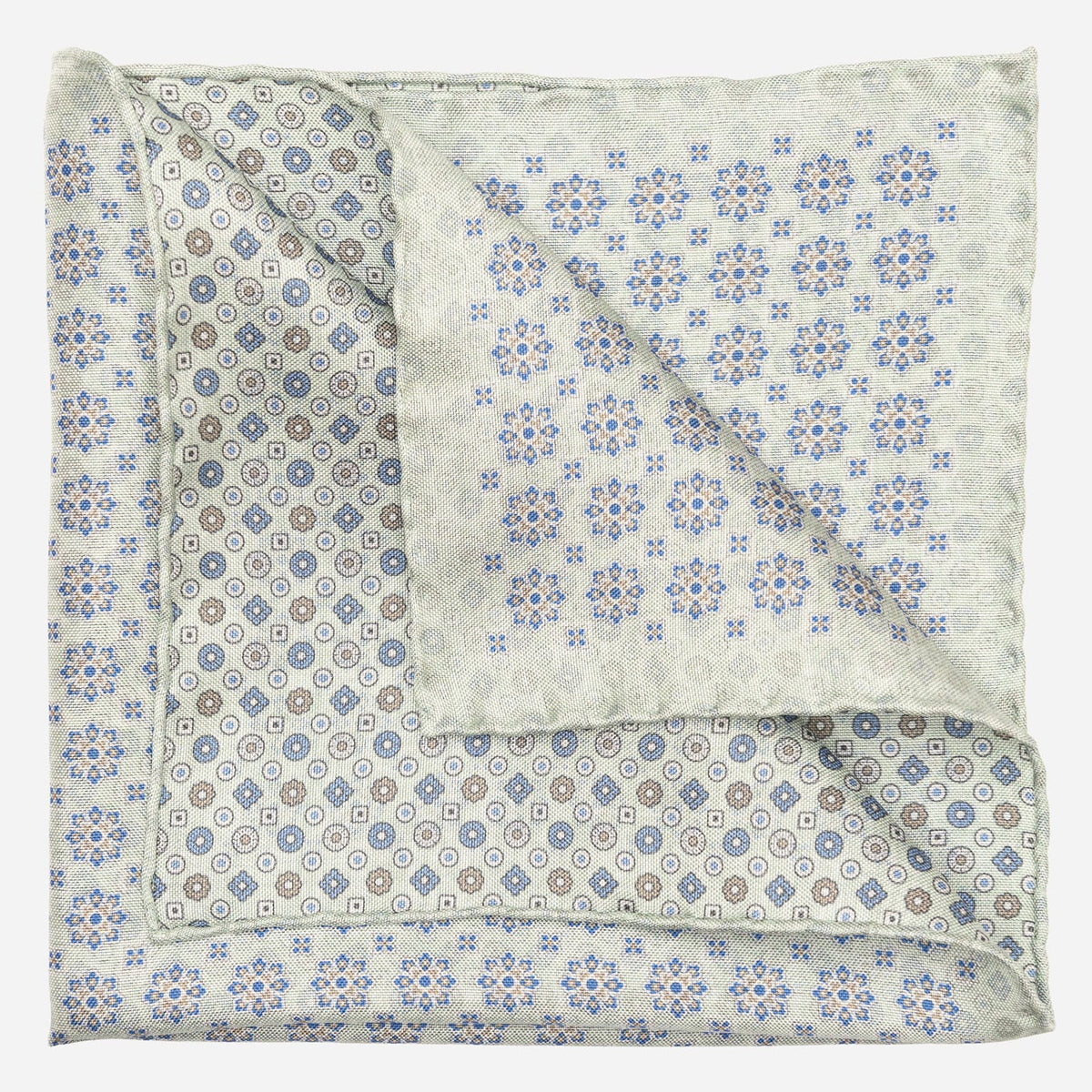 Double Sided Mint Green Silk Pocket Square