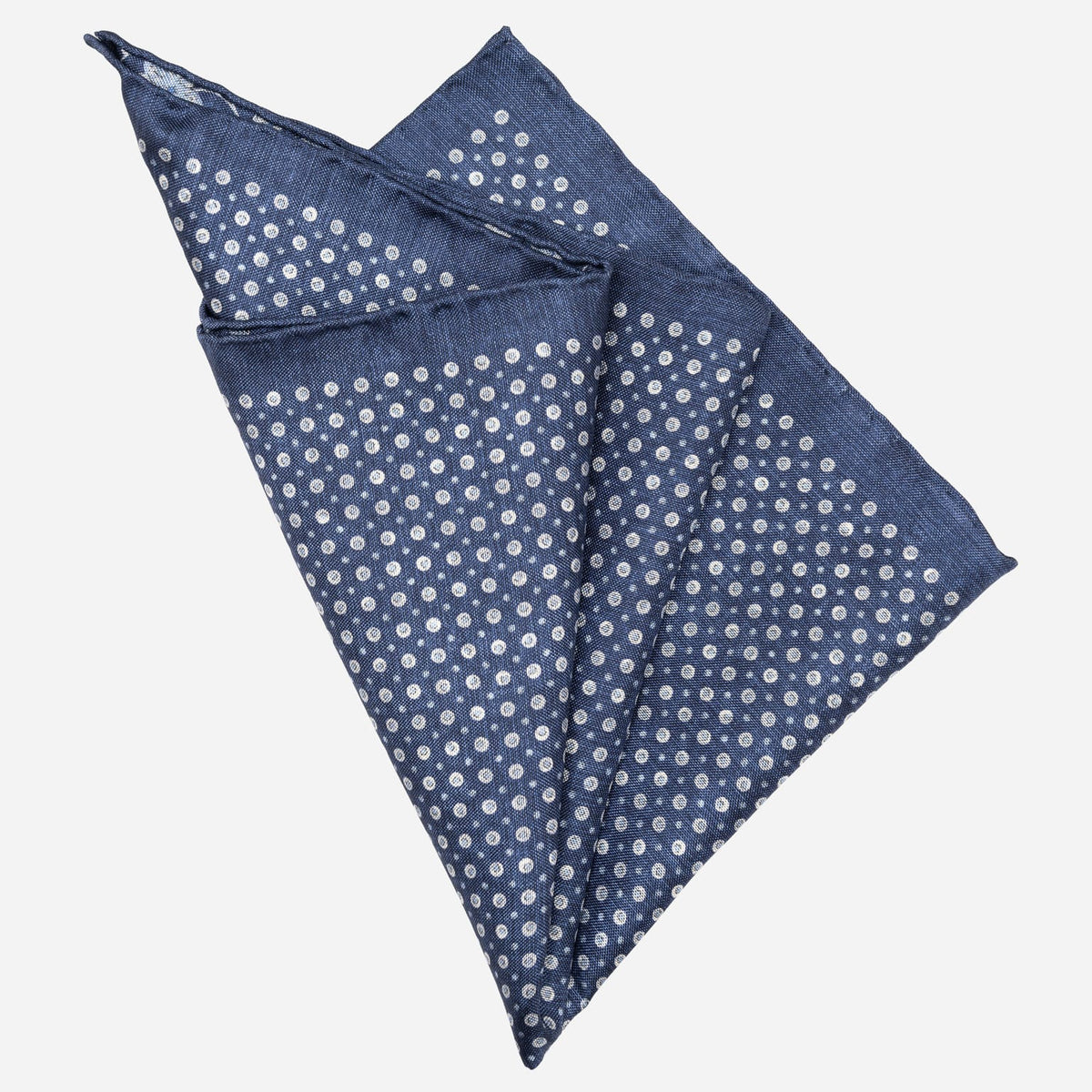 Navy Double Sided Silk Pocket Square