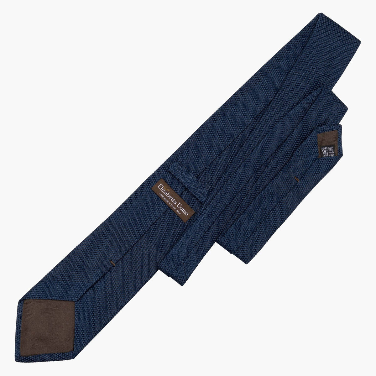 Mens Navy Silk Grenadine Tie - 100% Made in Italy