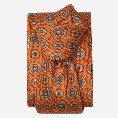Orange Madder Silk Italian Tie
