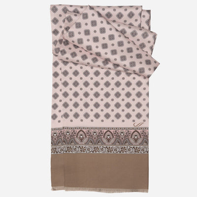 Italian Designer Men's Pink Silk Scarf