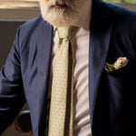 Ecru Lime Italian Silk Tie - Polka Dots