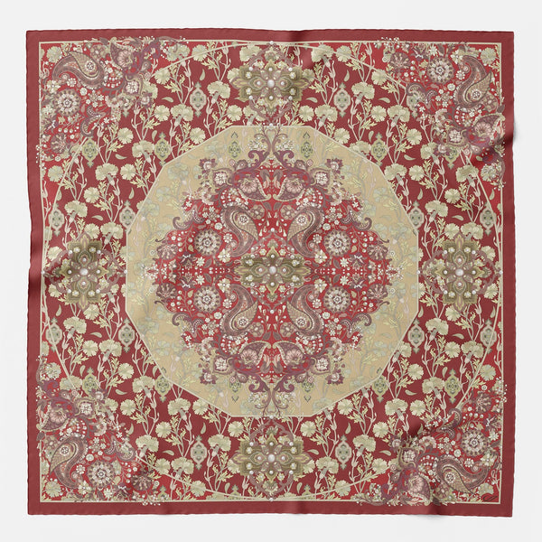 Berry Red Modal Cashmere Square Scarf