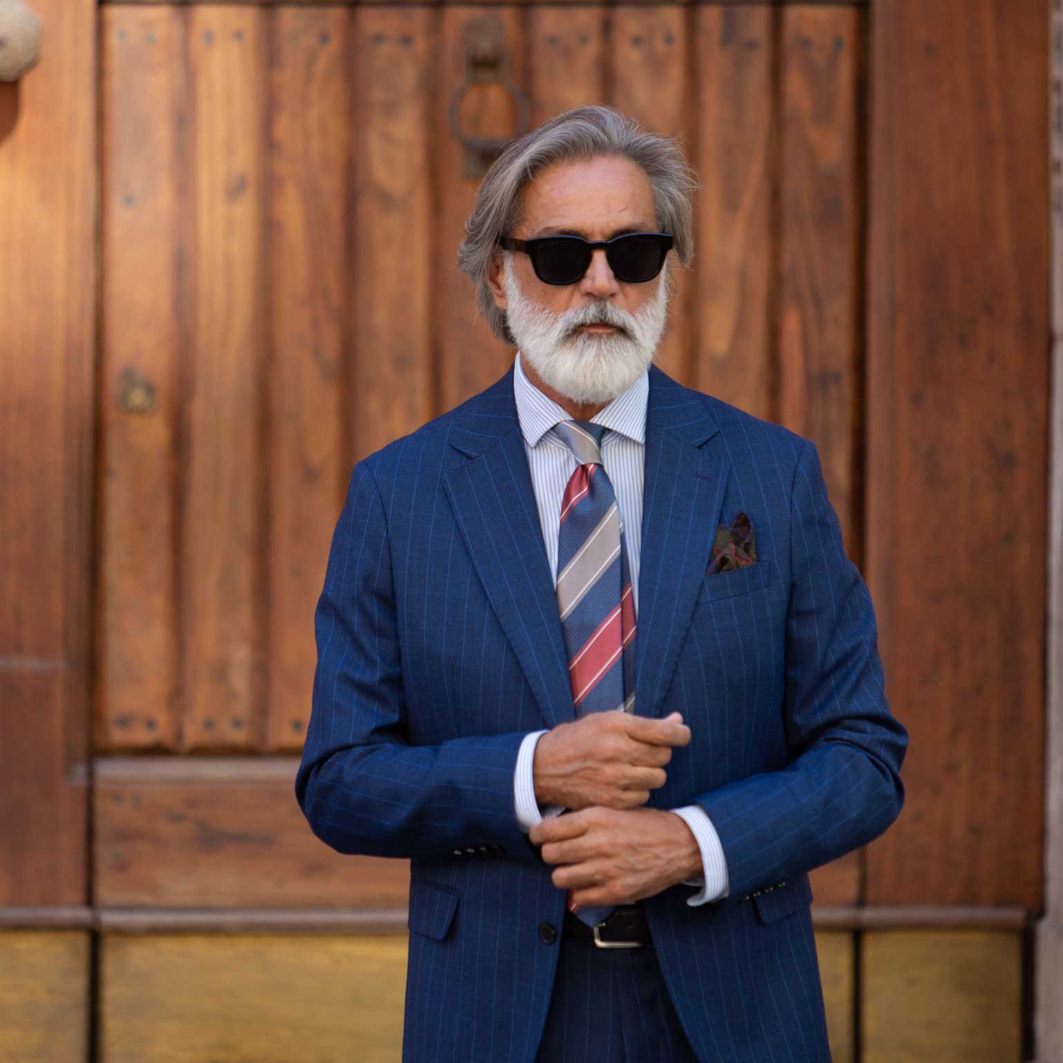 Italian Designer Navy and Burgundy Tie