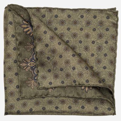 Sage Green Double Sided Silk Pocket Square