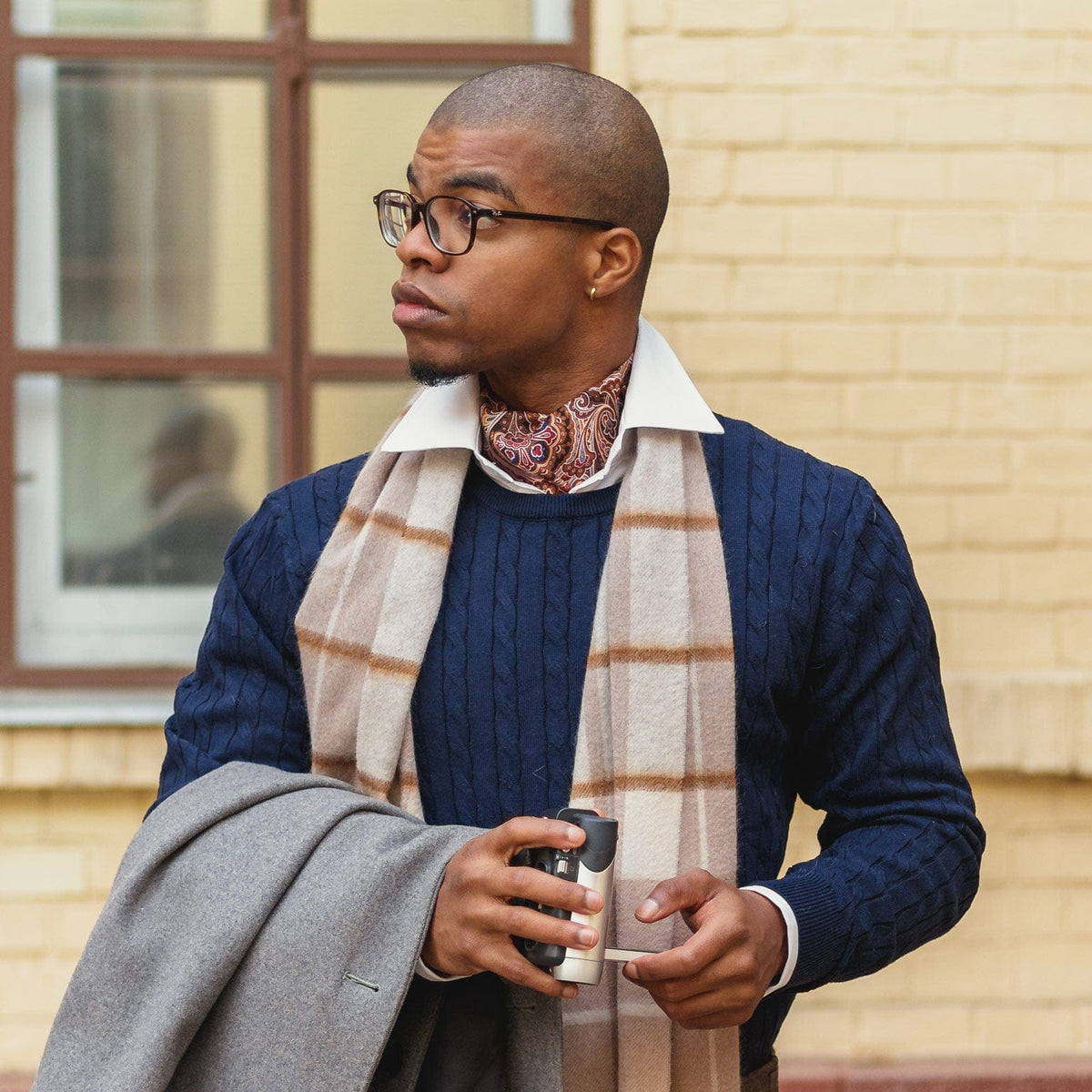 Luxury paisley silk ascot tie made in Italy